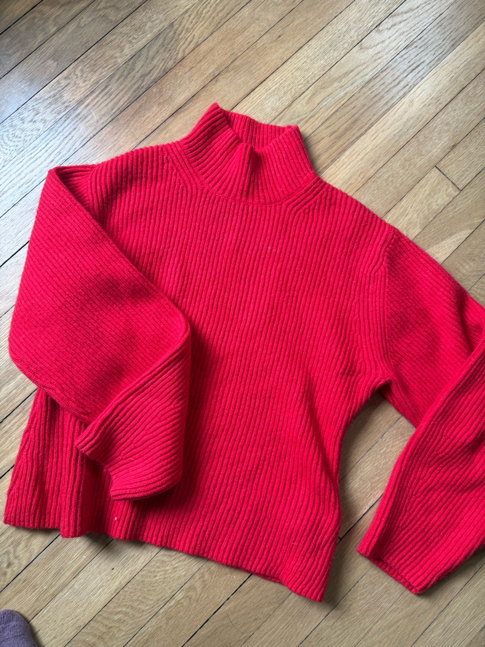 ✨NWT #Zara Women’s Red Ribbed Sweater - Classic Cozy Knit